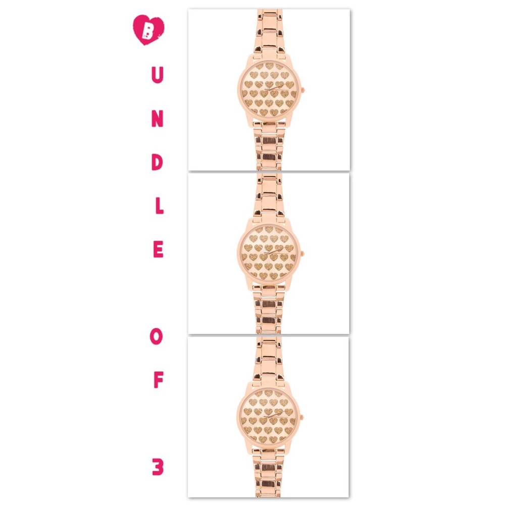 Bundle of 3 NIB Rose Gold-Tone Watches w/Hearts 💕
